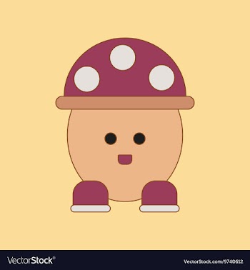 Flat icon on background Kids toy mushroom vector image