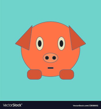 Flat icon on background kids toy pig vector image