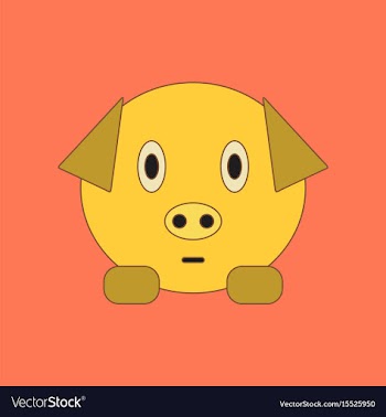 Flat icon on background kids toy pig vector image