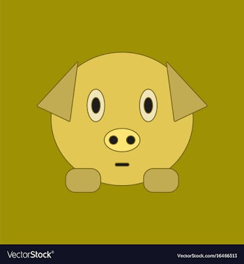 Flat icon on background kids toy pig vector image