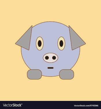 Flat icon on background Kids toy pig vector image