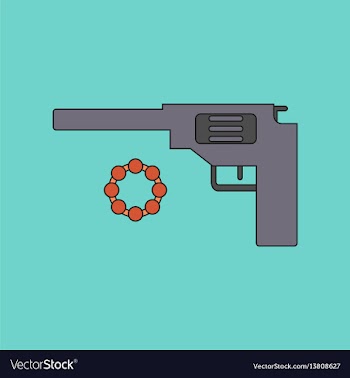 Flat icon on background kids toy pistol vector image