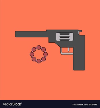 Flat icon on background kids toy pistol vector image