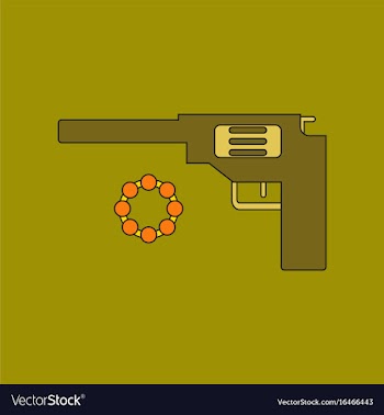 Flat icon on background kids toy pistol vector image