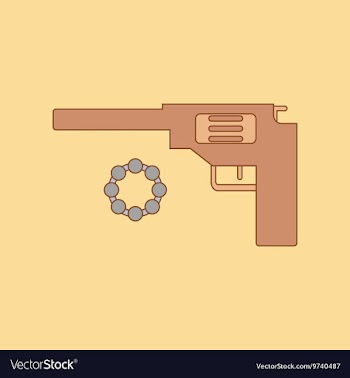 Flat icon on background Kids toy pistol vector image
