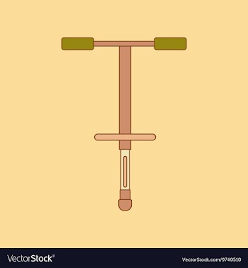 Flat icon on background Kids toy pogo stick vector image