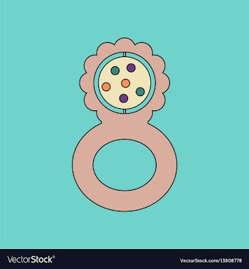 Flat icon on background kids toy rattle vector image