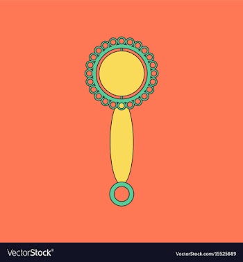 Flat icon on background kids toy rattle vector image