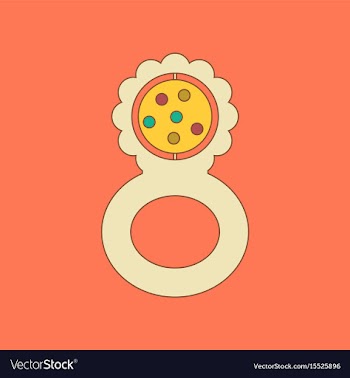 Flat icon on background kids toy rattle vector image