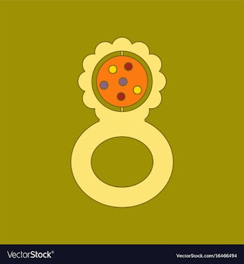 Flat icon on background kids toy rattle vector image