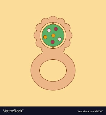 Flat icon on background Kids toy rattle vector image