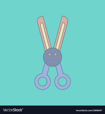 Flat icon on background kids toy scissors vector image