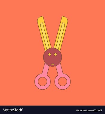 Flat icon on background kids toy scissors vector image