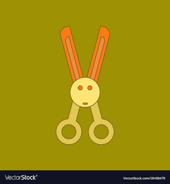 Flat icon on background kids toy scissors vector image