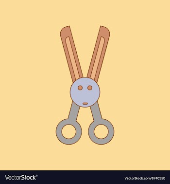 Flat icon on background Kids toy scissors vector image