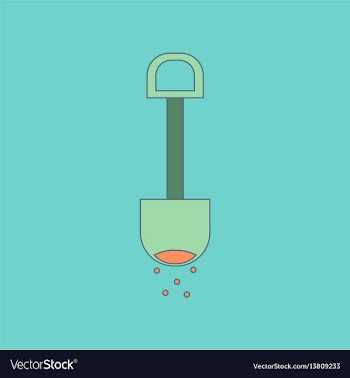 Flat icon on background kids toy shovel sand vector image