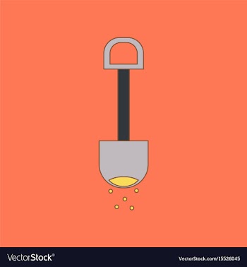 Flat icon on background kids toy shovel sand vector image