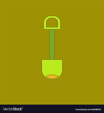 Flat icon on background kids toy shovel sand vector image
