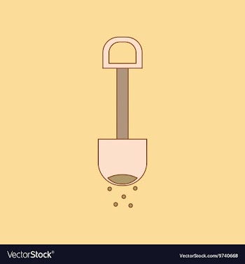 Flat icon on background Kids toy shovel sand vector image