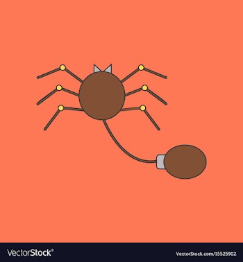 Flat icon on background kids toy spider vector image