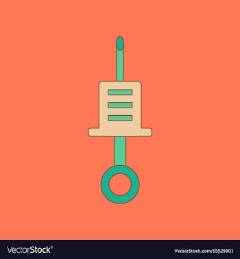 Flat icon on background kids toy syringe vector image