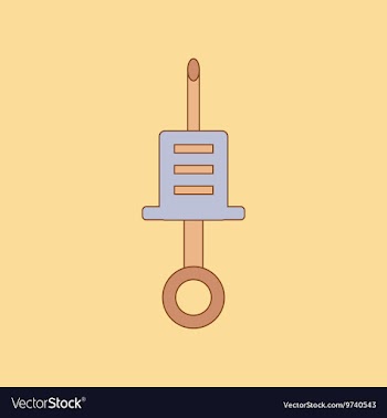 Flat icon on background Kids toy syringe vector image
