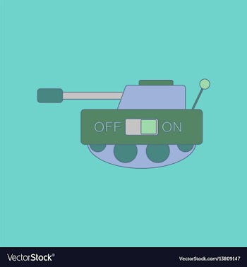 Flat icon on background kids toy tank vector image