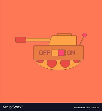 Flat icon on background kids toy tank vector image
