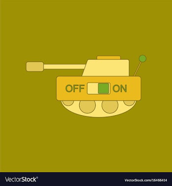 Flat icon on background kids toy tank vector image