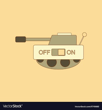 Flat icon on background Kids toy tank vector image