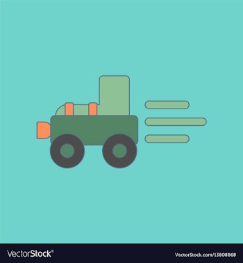 Flat icon on background kids toy tractor vector image