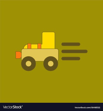 Flat icon on background kids toy tractor vector image
