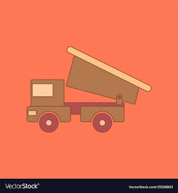 Flat icon on background kids toy truck vector image