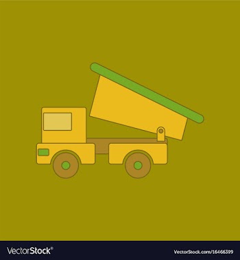 Flat icon on background kids toy truck vector image