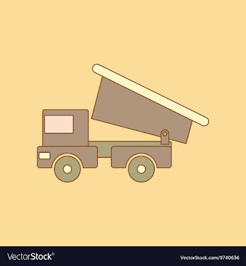 Flat icon on background Kids toy truck vector image