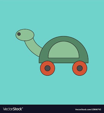 Flat icon on background kids toy turtle vector image