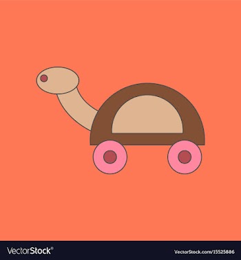 Flat icon on background kids toy turtle vector image