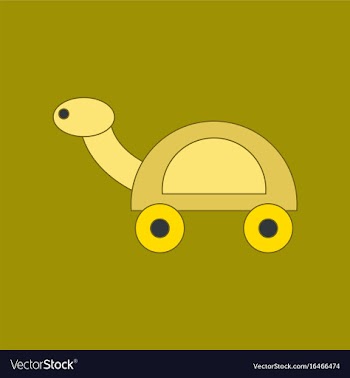 Flat icon on background kids toy turtle vector image