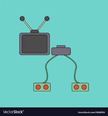 Flat icon on background kids toy tv game console vector image