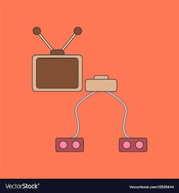 Flat icon on background kids toy tv game console vector image