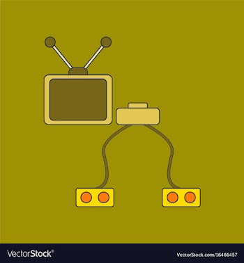 Flat icon on background kids toy tv game console vector image