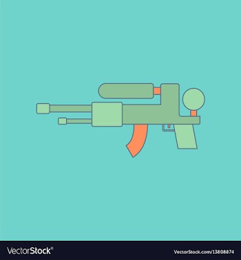Flat icon on background kids toy water gun vector image