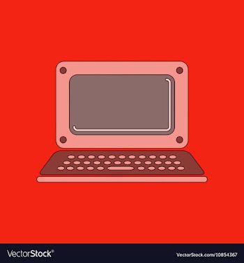 Flat icon on background laptop vector image