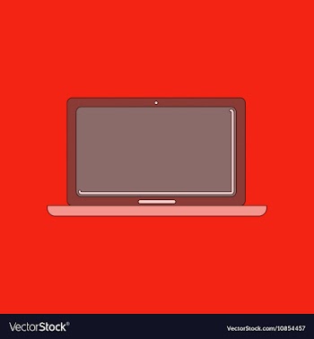 Flat icon on background laptop vector image