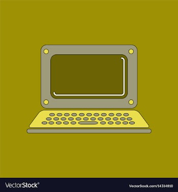 Flat icon on background laptop vector image