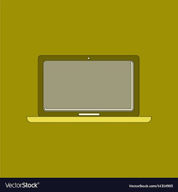 Flat icon on background laptop vector image