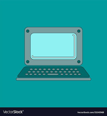 Flat icon on background laptop vector image