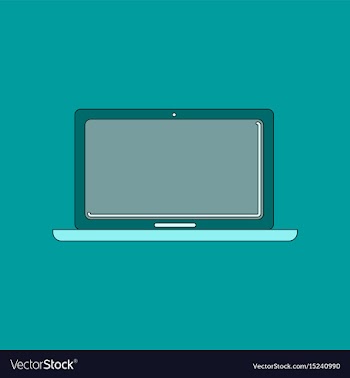 Flat icon on background laptop vector image