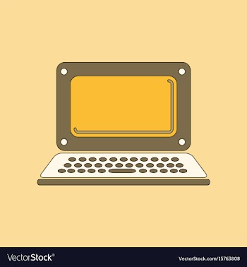 Flat icon on background laptop vector image