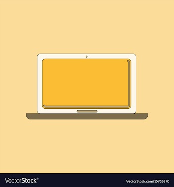 Flat icon on background laptop vector image